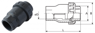 Обратный клапан д.  63 Coraplax (1350063) Обратный клапан д.  63 Coraplax (1310063)